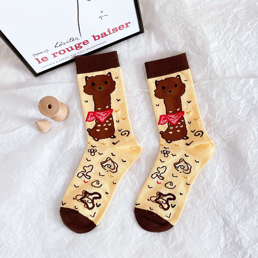 Ms Stockings Cotton Socks Female Personality Graffiti Tide Wind Socks Cotton